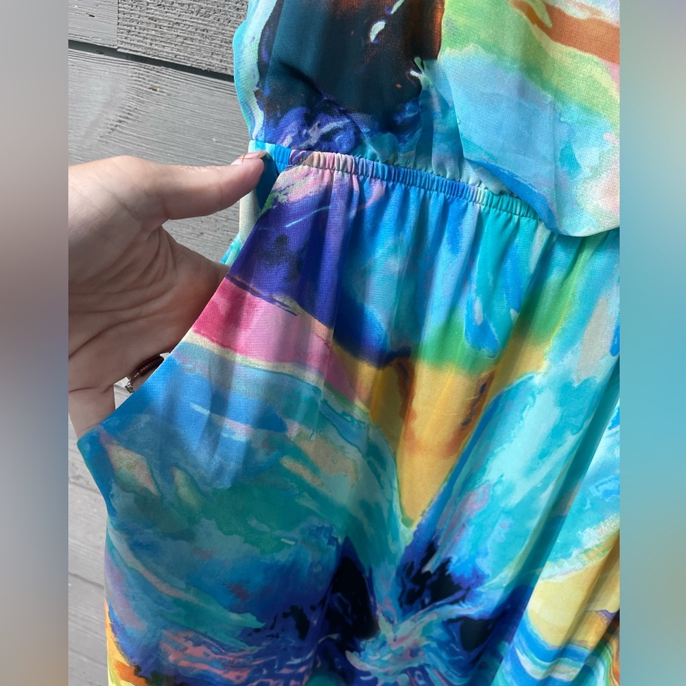 Bisou Bisou Michele Bohbot Watercolor Jewelrd Maxi Dress 4 Spring Summer Party - Picture 10 of 16